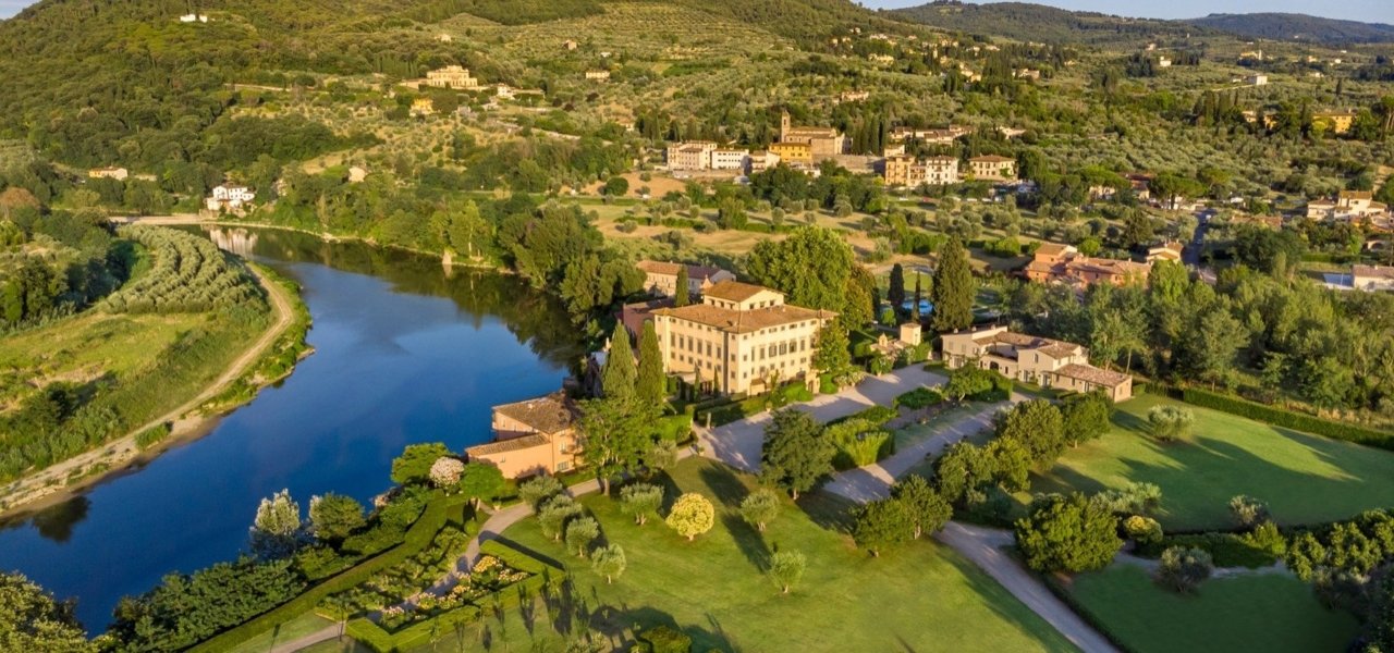 Villa La Massa drone view